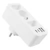 Power Splitter MACLEAN MCE248 F/W — 3 tomadas AC (1×16A, 2×6A) + 4×USB (2×A, 2×C PD 20W), ficha EU, branco