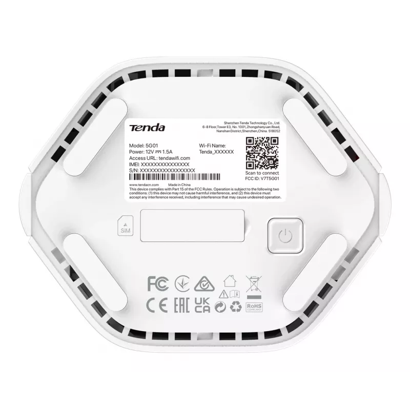 Router wireless Tenda 5G01 Gigabit Ethernet dual band (2,4 GHz / 5 GHz) 5G branco