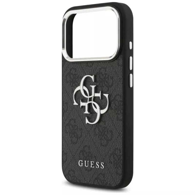GUESS | Hardcase 4G | capa traseira | iPhone 17 Pro Max | Apple | pele ecológica/PC/plástico/TPU | preto