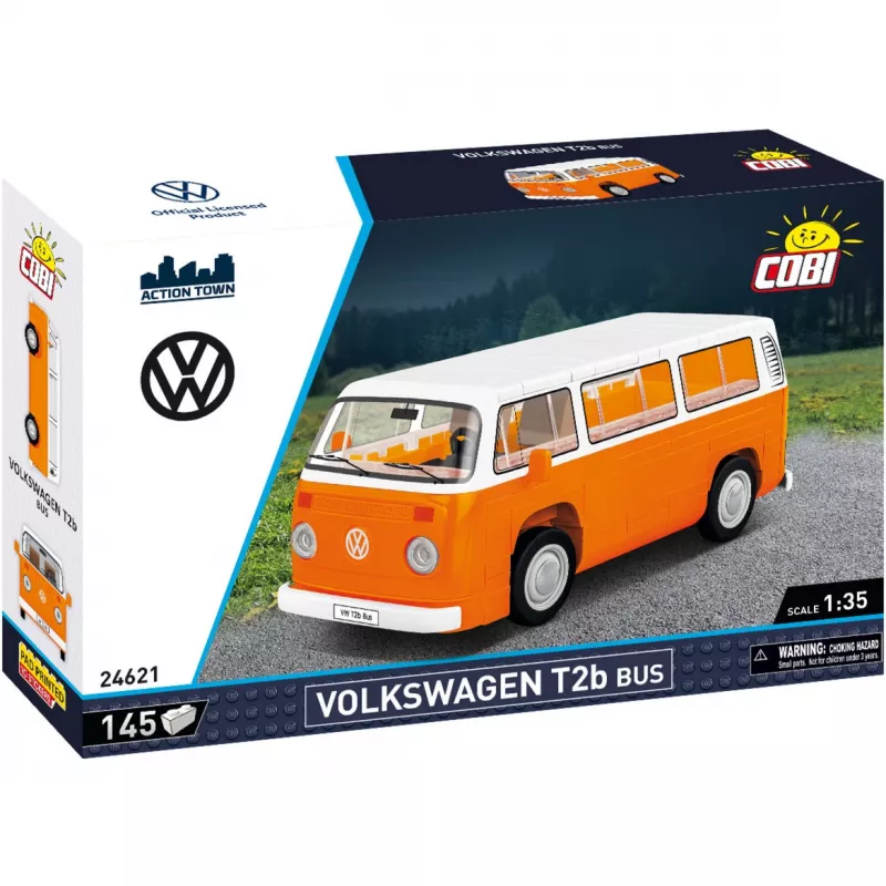 Kit de montagem Cobi Volkswagen T2b Autocarro laranja, escala 1:35, kit