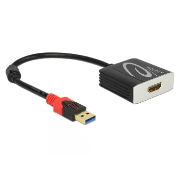 Adaptador de cabo de vídeo DeLOCK 62736 USB Type-A para HDMI 0,2 m preto
