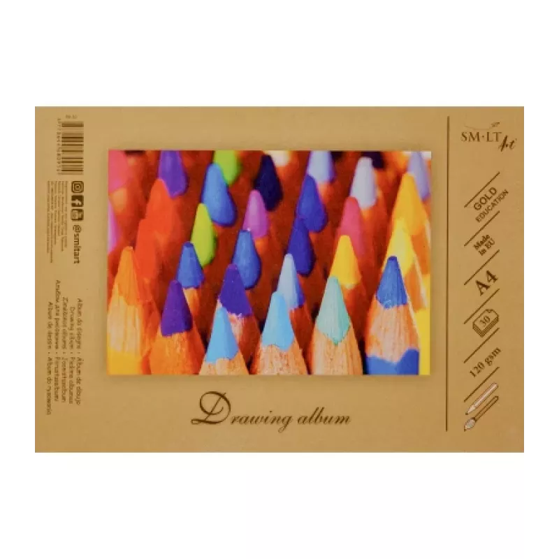 Caderno de desenho SMLT, A4, 120 g, colado (30) 0708-209