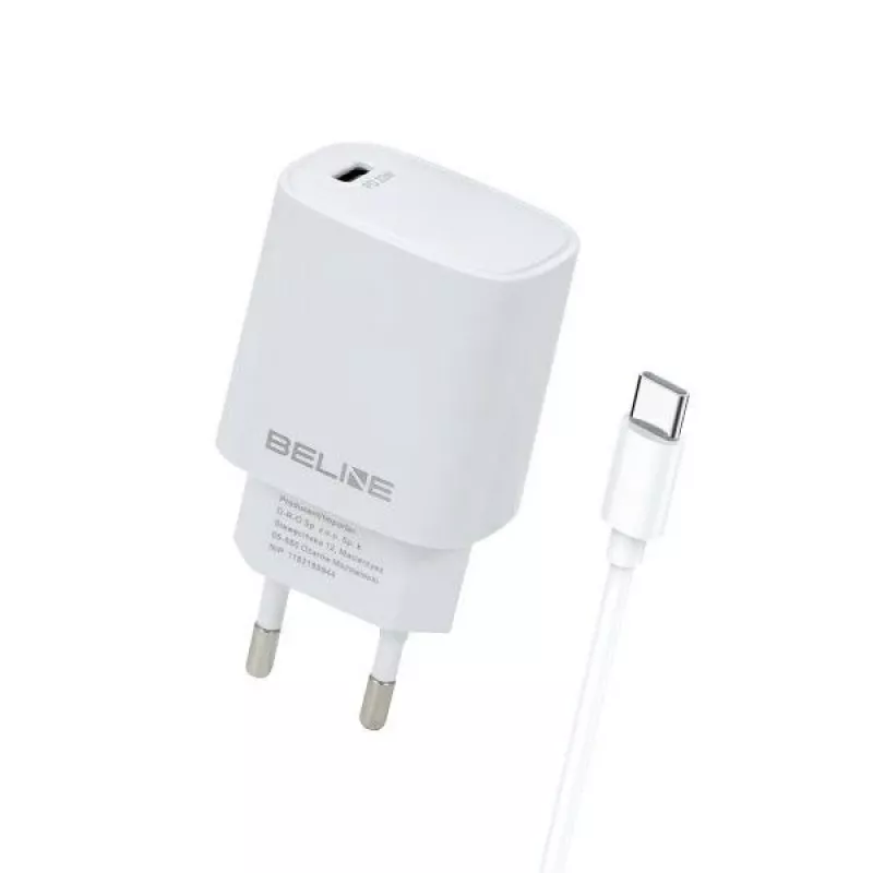 Carregador 20W USB-C + cabo USB-C branco