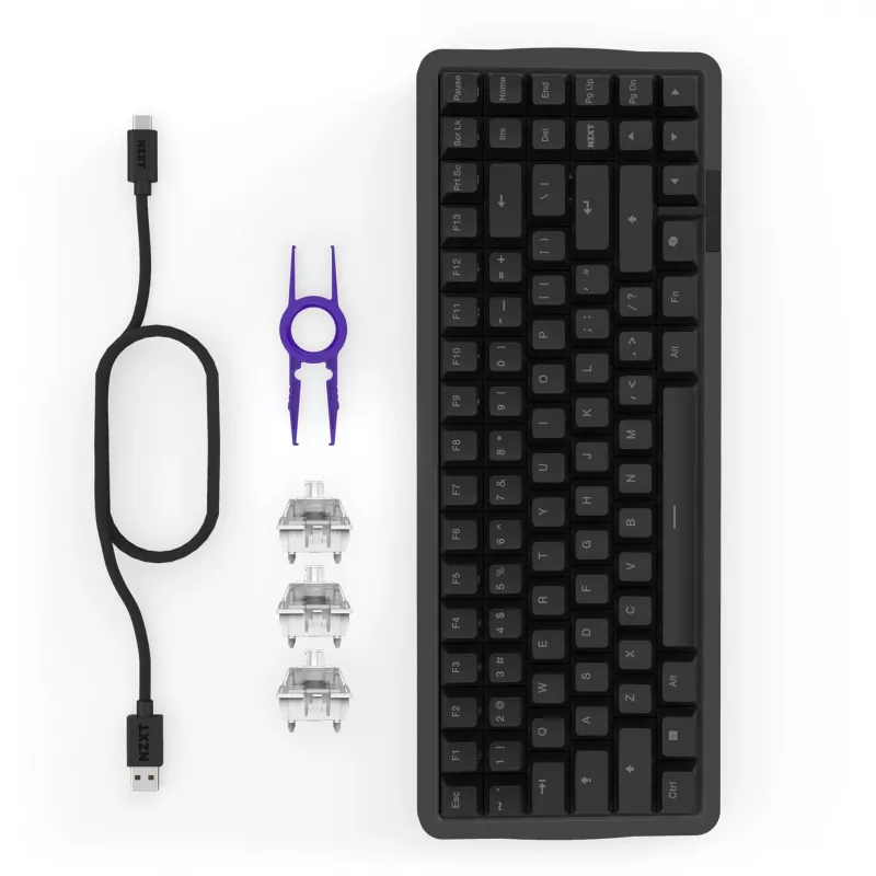 FUNCTION Elite MiniTKL, teclado gaming preto, layout DE, NZXT Swift