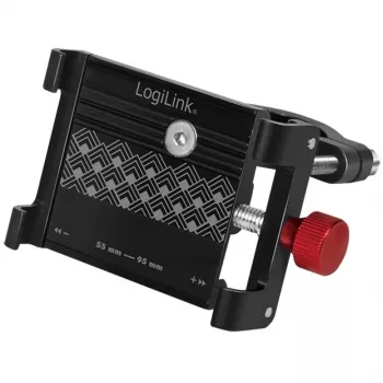 Suporte para smartphone de bicicleta LogiLink, fixo, preto/vermelho liga de alumínio de alta qualidade, adequado para dispositivos móveis - 1 unid. (AA0146)