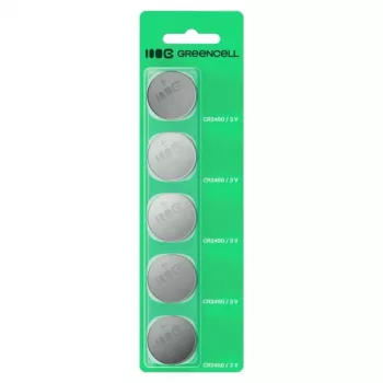 Pilha botão Green Cell CR2450 3V – lítio, pack de 5