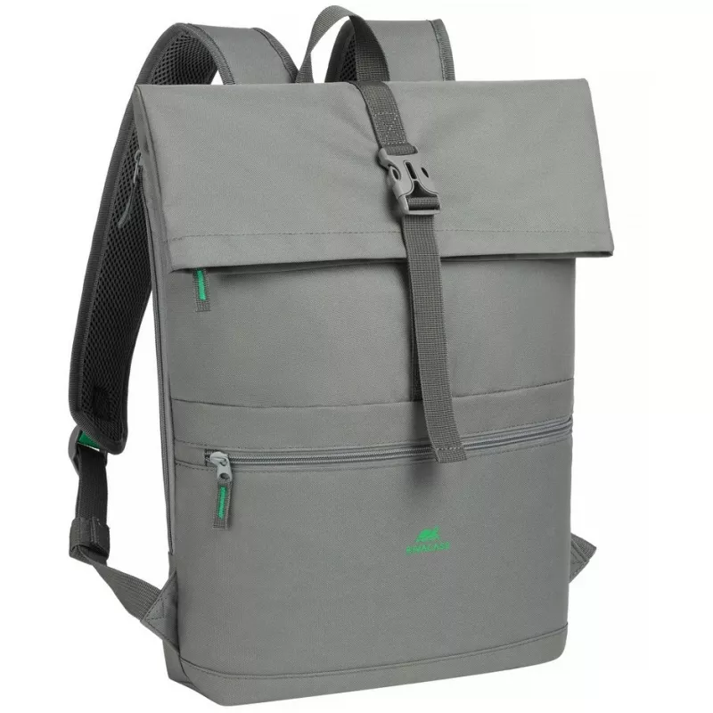 Mochila urbana Rivacase Gremio cinzento poliéster rPET 280x135x430mm