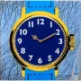 Relógio de parede NeXtime 8157 Watch One, 43x43,2 cm, azul/amarelo