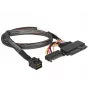 Cabo Delock SFF-8643 macho > U.2 SFF-8639 fêmea + conector de alimentação SATA 50 cm (84819)
