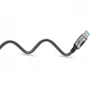 Cabo Ethernet USB-A 3.2 Gen1 macho > RJ-45 macho, adaptador LAN preto/prateado, 1,5 metros, revestimento têxtil entrançado