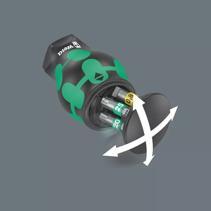 Kraftform compact Stubby Magazin 1 conjunto de bits (preto/verde, 7 peças)