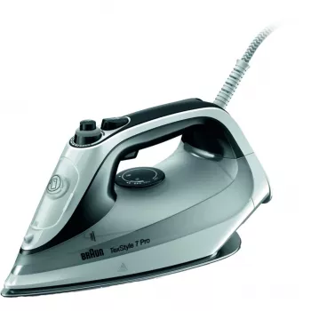Ferro de engomar a seco e a vapor Braun TexStyle 7 Pro SI7149WB Base EloxalPlus 2900 W Preto, Branco