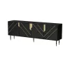 Cómoda cama meble Cama 4D MOUNTAIN 204x40x72 cm — preto e dourado, MDF/aglomerado