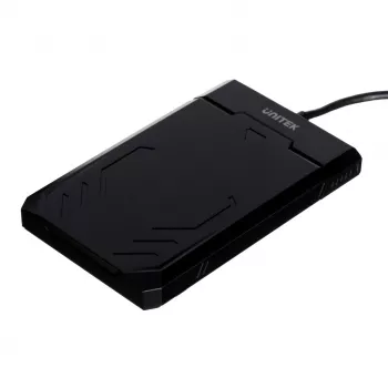 Caixa HDD/SSD Unitek Y-3036, 2,5 polegadas SATA III, USB 3.2 Gen 1 (5 Gbit/s), UASP, cabo USB-A integrado, preto