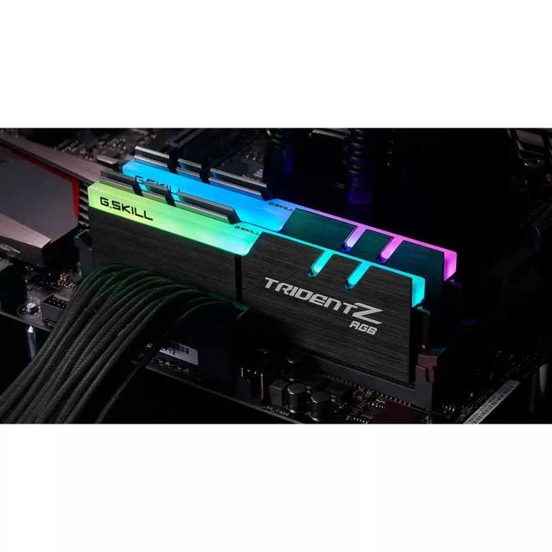 DIMM 32 GB DDR4-3600 (2x 16 GB) Dual-Kit, memória RAM preta, F4-3600C18D-32GTZR, Trident Z RGB, INTEL XMP