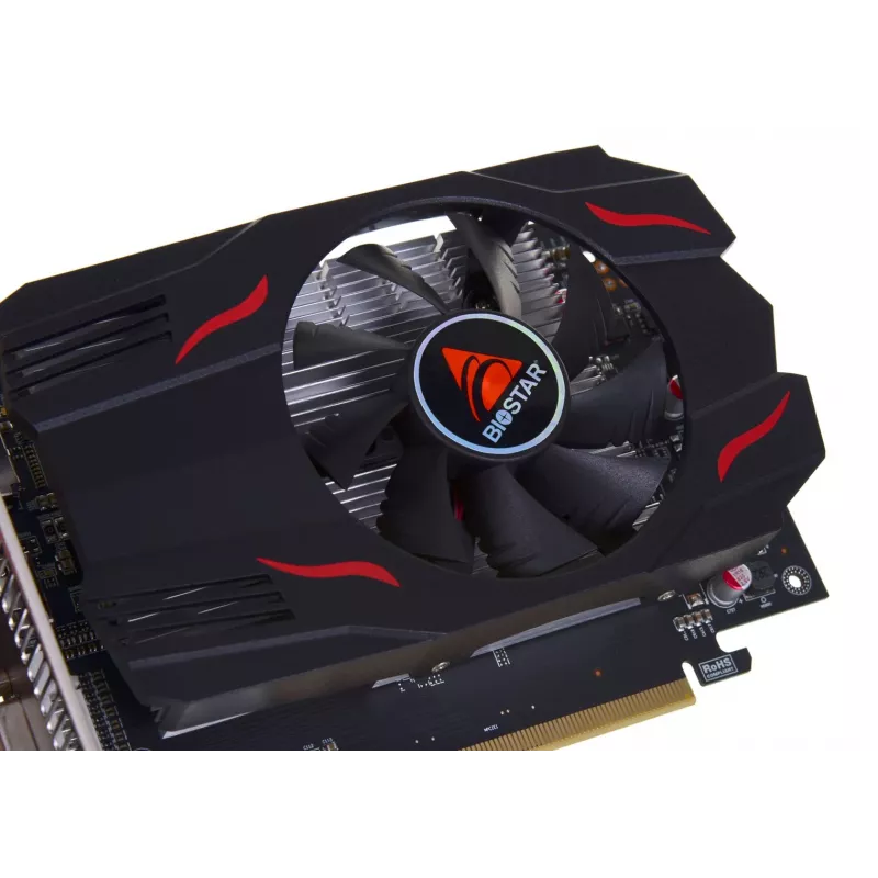 Placa gráfica BIOSTAR Radeon RX 550 4 GB GDDR5, 1100 MHz GPU, 6000 MHz memória, 128 bits, PCIe 3.0, ventoinha única