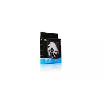 Ventoinha 120 mm DeepCool RF120W — 1300 rpm, 1,32 mmH2O, preto translúcido