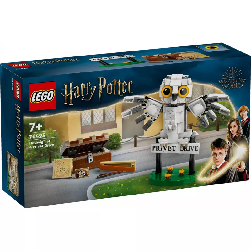 LEGO Harry Potter modelo construível Hedwig no número 4 Privet Drive 76425 — 337 peças, 100 mm de altura, idade recomendada a partir de 7 anos