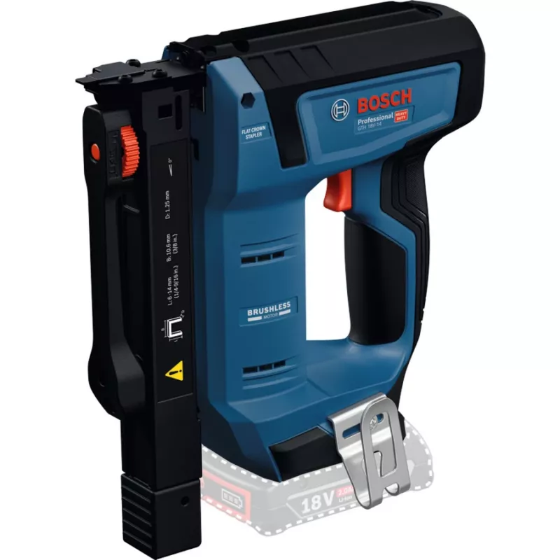 Agrafador a bateria para madeira Bosch GTH 18V-14, solo em L-BOXX