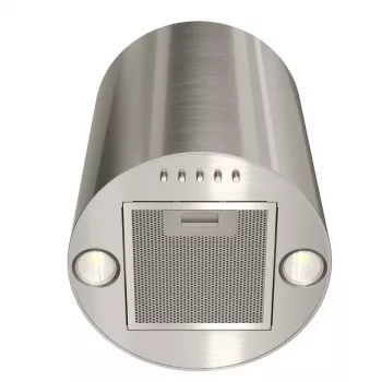 Exaustor MAAN Elba Mini WPB 431 Satin, caixa em aço inoxidável, 400 mm de altura, Ø310 mm, 120–300 m³/h, controlo eletrónico