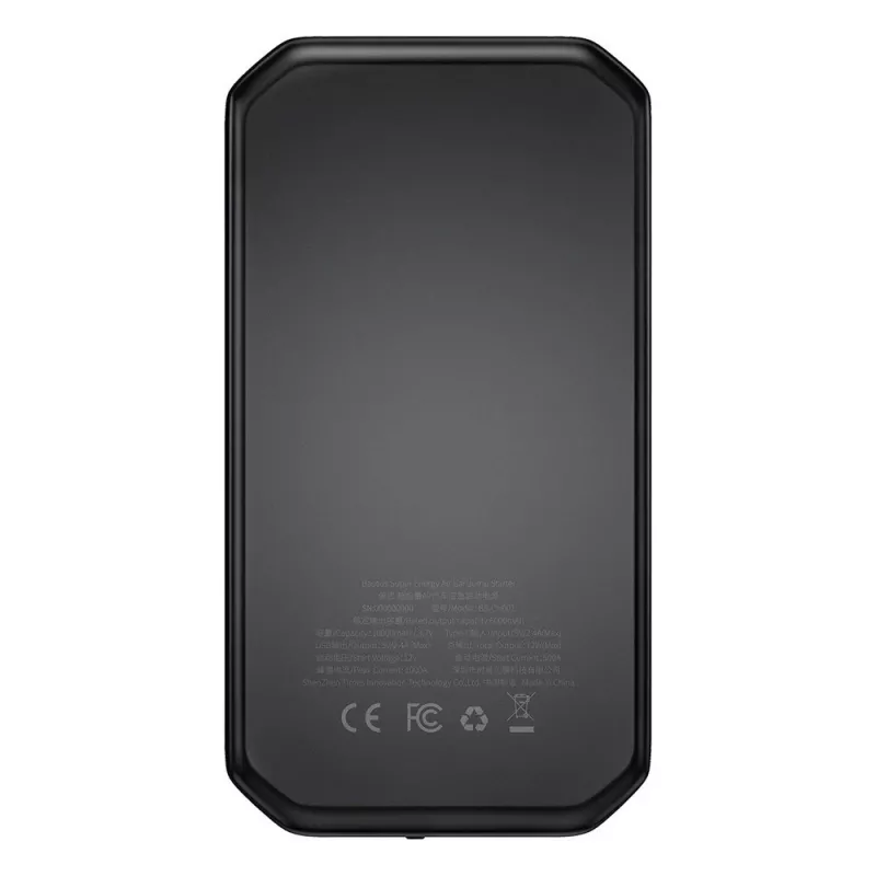Baseus BS-CH001 - dispositivo de arranque auxiliar, booster 10000 mAh 12V (1000 A / 500 A) + pinças de crocodilo (preto)