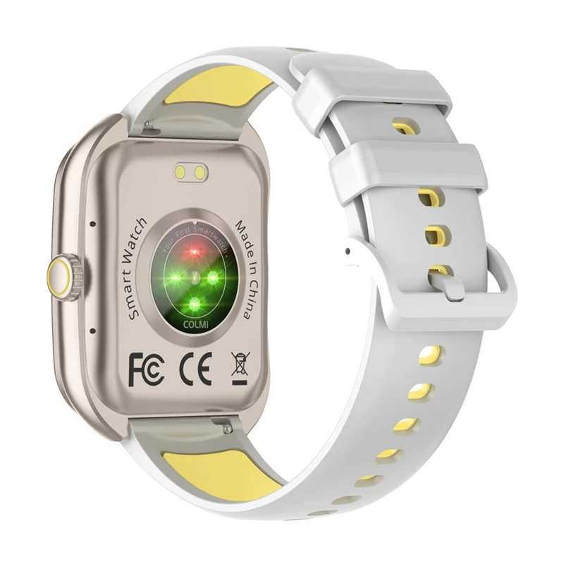 Smartwatch Colmi P86 dourado com Bluetooth e medidor de frequência cardíaca