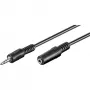 Wentronic Goobay Cabo de extensão jack 3,5 mm, preto, 2 m - ficha jack 3,5 mm (3 polos, estéreo) > conector fêmea jack 3,5 mm (3 polos, estéreo) (50431)