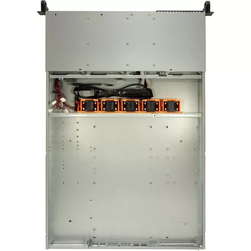 Inter-Tech IPC 1U-1404 rack preto, aço inoxidável