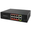 Switch de rede QOLTEC Fast Ethernet PoE 8xRJ45 com 2xRJ45 uplink