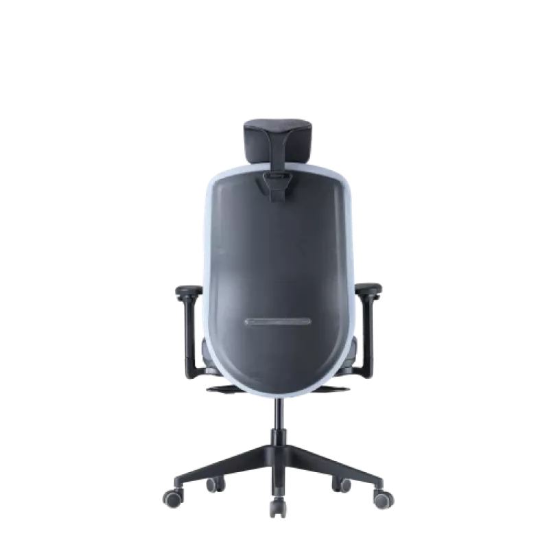 Cadeira de escritório ergonómica Up Up Athene preta, cinzento + tecido azul