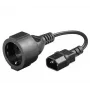 Microconnect PE130075 cabo de alimentação preto 0,23 m conector fêmea C14