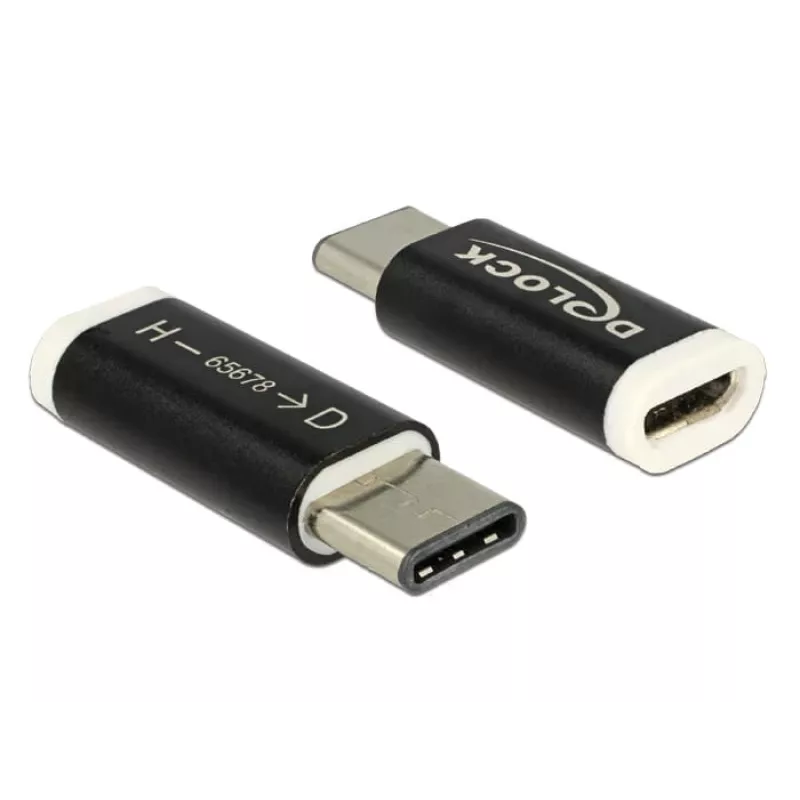 Delock - Adaptador USB - 24 pin USB-C (M) para Micro-USB Type-B (F) - USB 3.1 - preto (65678)