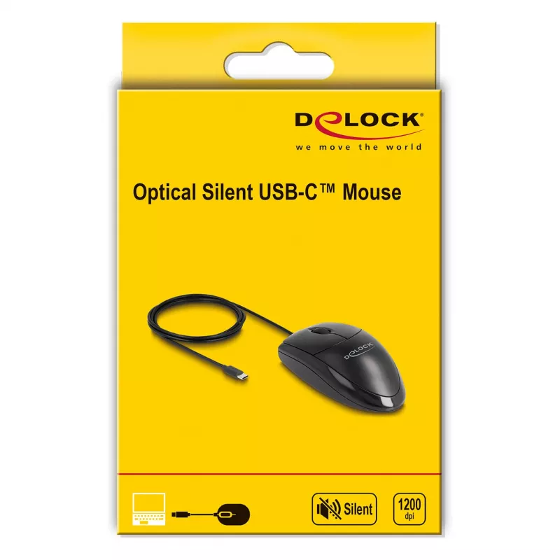 Rato DeLOCK 12114 USB Type-C ótico ambidestro