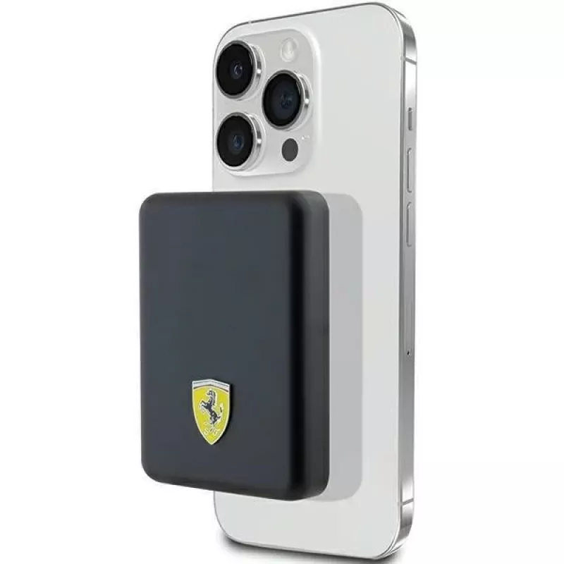Bateria externa Ferrari FEPB5MNCAK 15W 5000mAh preto/preto Metal Logo MagSafe