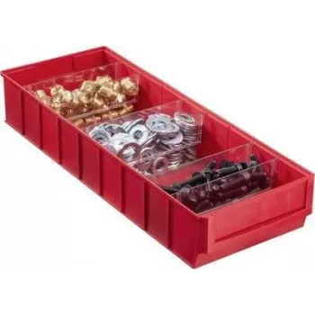 Caixa de arrumação allit 456571 — organizador de plástico 185×500×81 mm, vermelho