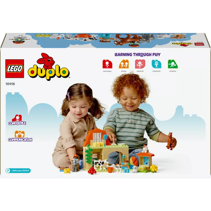 Brinquedo de construção LEGO DUPLO Quinta Cuidados com os Animais Conjunto 10416 — 74 peças, 2 minifiguras, idade 2+