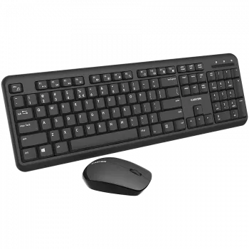 Conjunto de teclado e rato sem fios CANYON CNS-HSETW02-UK/US preto Velvet — conjunto combinado sem fios compacto com recetor USB