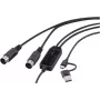 Renkforce RF-6439636 Adaptador USB, MIDI [2x ficha DIN 5 pinos - 1x USB-C®, USB-A] preto 2 m (RF-6439636)