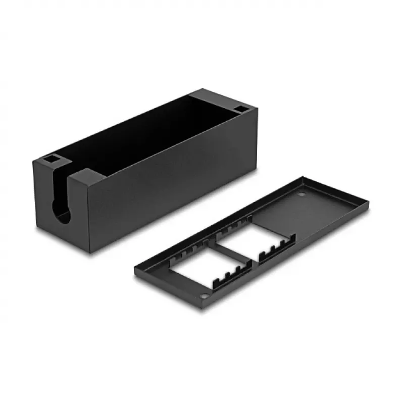 Caixa de distribuição DeLOCK Easy 45 suporte de módulo para montagem em mesa ou parede, metal, preto — 4×22,5×45 mm ou 2×45×45 mm