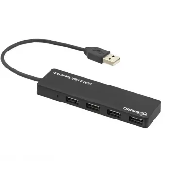 Hub USB Tellur Basic 4 portas USB 2.0 — preto, 4 portas USB-A