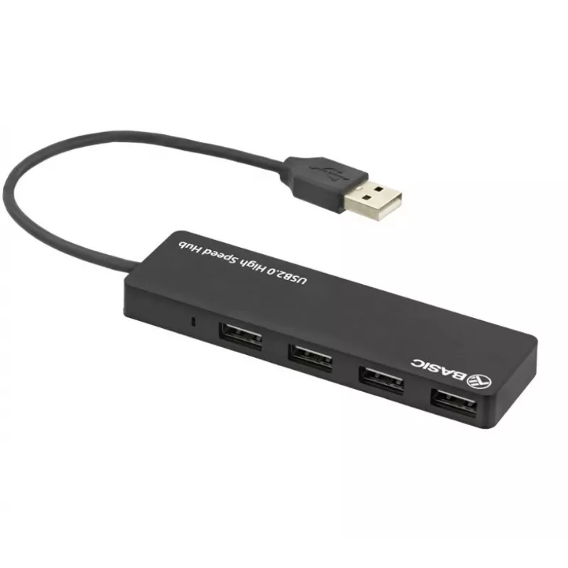 Hub USB Tellur Basic 4 portas USB 2.0 — preto, 4 portas USB-A