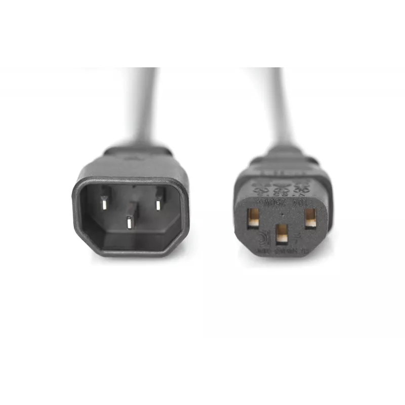 Cabo de extensão Type IEC C14/IEC C13 macho/fêmea preto 1,8m