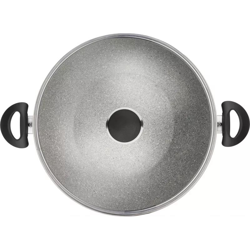 Wok Ballarini Ferrara FERR8KD.36D 36 cm, revestimento granito, duas pegas e tampa