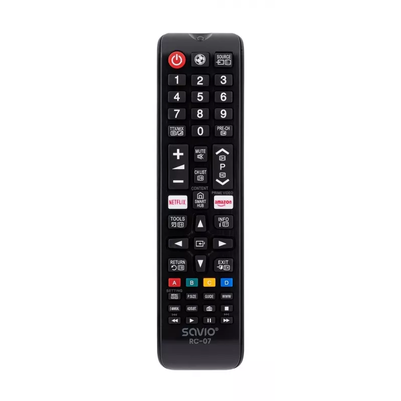 Comando à distância SAVIO RC-07 para TV Samsung, IR sem fios, preto, botões