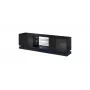 Móvel de TV Cama QIU 200 MDF preto brilhante/preto brilhante
