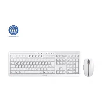 Teclado e rato CHERRY Stream Desktop incluídos Escritório RF Wireless QWERTZ Alemão Branco