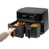 Fritadeira de ar quente dupla ProfiCook PCFR1295H — 2 recipientes (5,5 L + 3,5 L), 9,0 L no total, 2700 W, frente em aço inoxidável