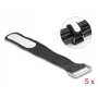 Suporte para abraçadeiras de cabos DeLOCK 19603 fecho de velcro preto 127x20 mm 5 unid.