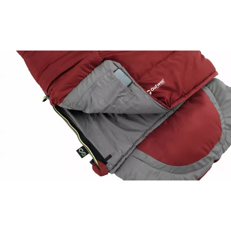 Saco-cama Outwell Contour Junior retangular poliéster 170 cm x 70 cm, vermelho