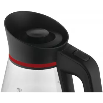 Chaleira elétrica PRIME3 1,5 L 2200 W vermelha transparente